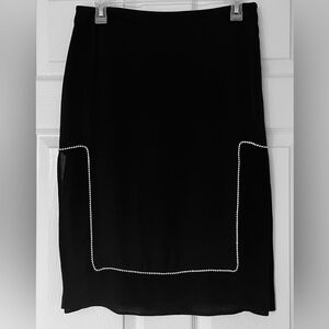 REDValentino Black Rhinestone Embellished Skirt Size 42 Romantic Designer